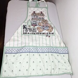 Vintage Keeping House Teddy Bear Bib Apron Kitchen Gift One Size Cottagecore